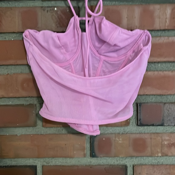 Mesh corset underwire size small rushed Y2K style purple pink color - Picture 4 of 5